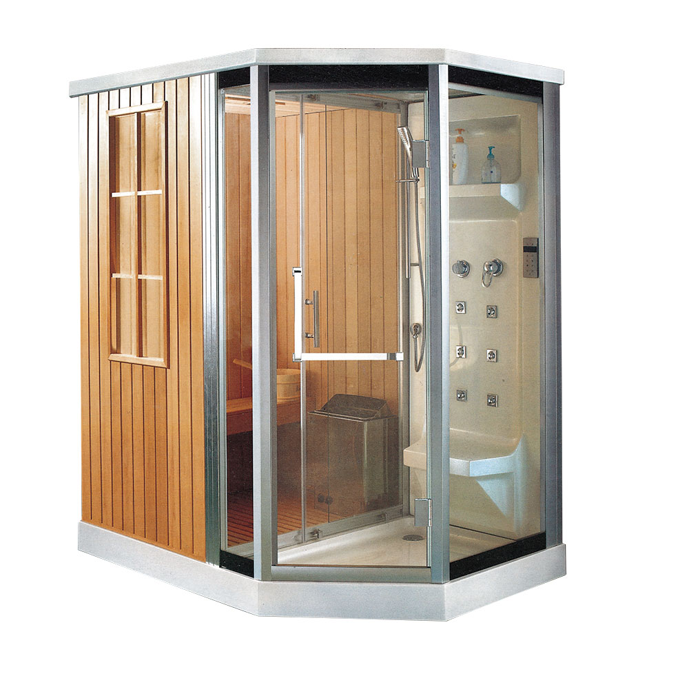 Traditionele Thuis Indoor Hemlock Stoomsauna Kamer Met Fornuis